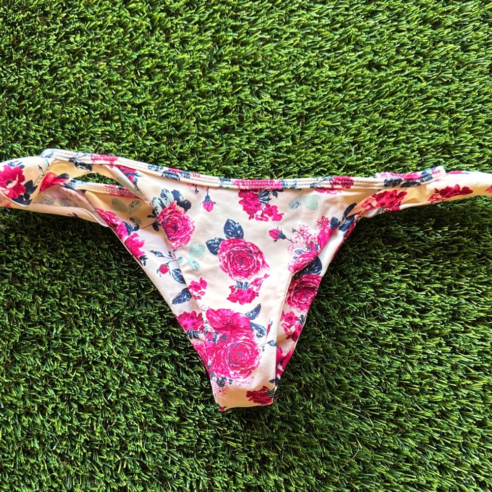 Tori Praver Swimwear Pink Floral Bikini Bottom